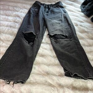 Distressed Black Jeans